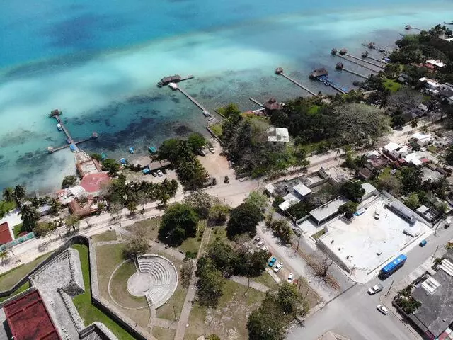 Aerial View of Bacalar Magic Town
